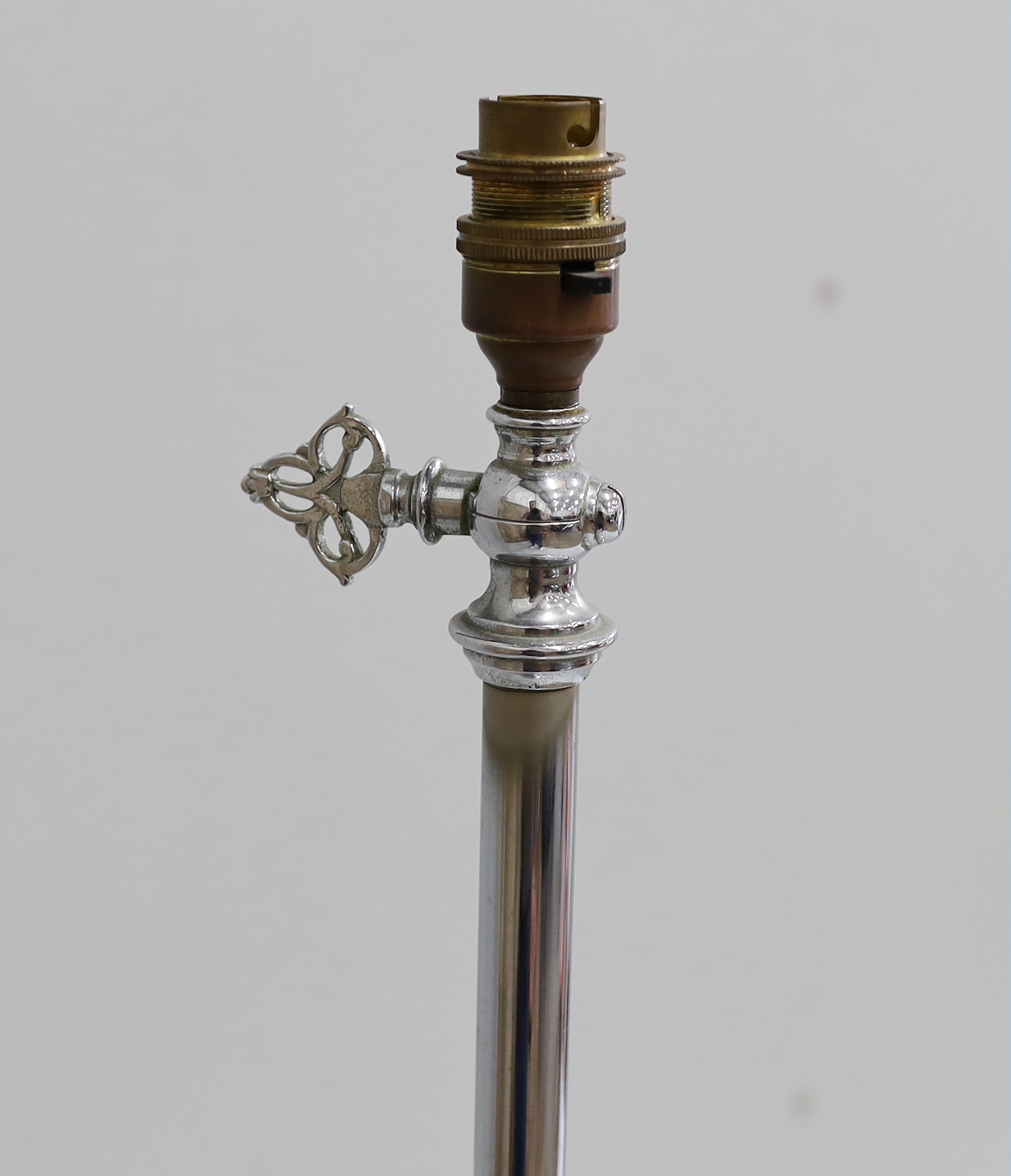 An early 20th century chrome plated telescopic standard lamp